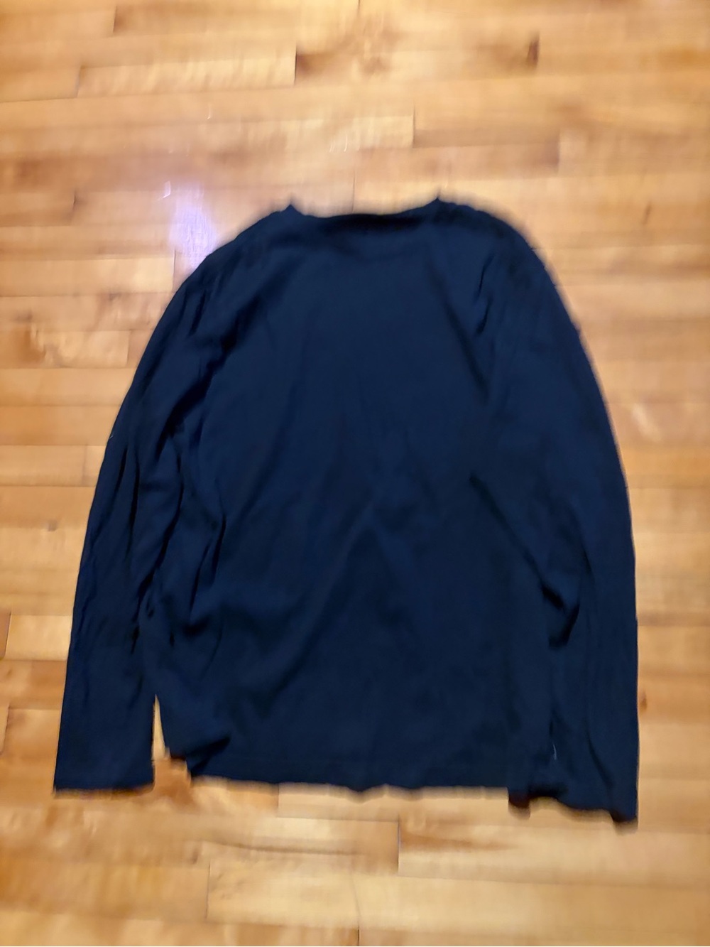 Basic Long Sleeve Crew Neck Top — Black